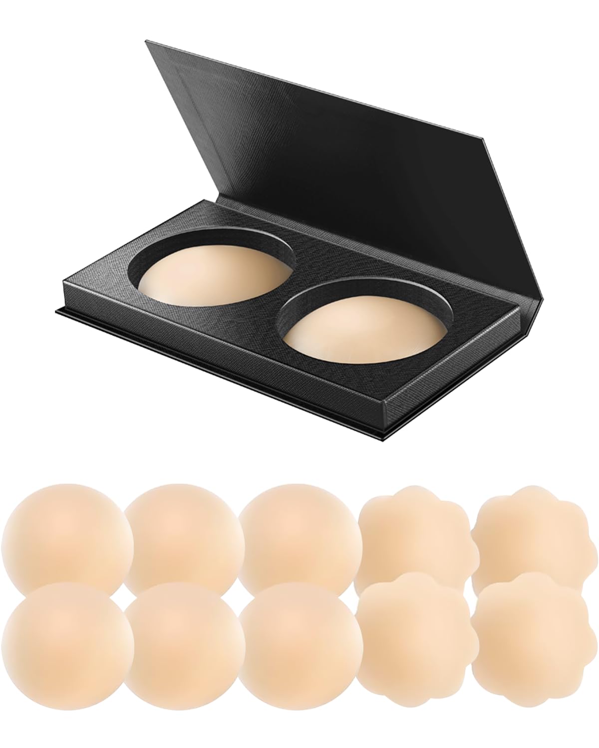 VOCH GALA 5 Pairs Nipple Cover for Women Reusable, Adhesive Silicone Nipple Pasties, Sticky Bra Pasties Petals