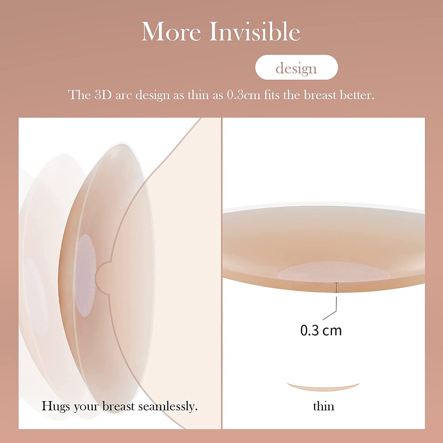 VOCH GALA Nipple Cover 4 Pairs, Silicone Breast Petals, Nipple Pasties for Women Reusable, Small Size for A-B, Storege Box