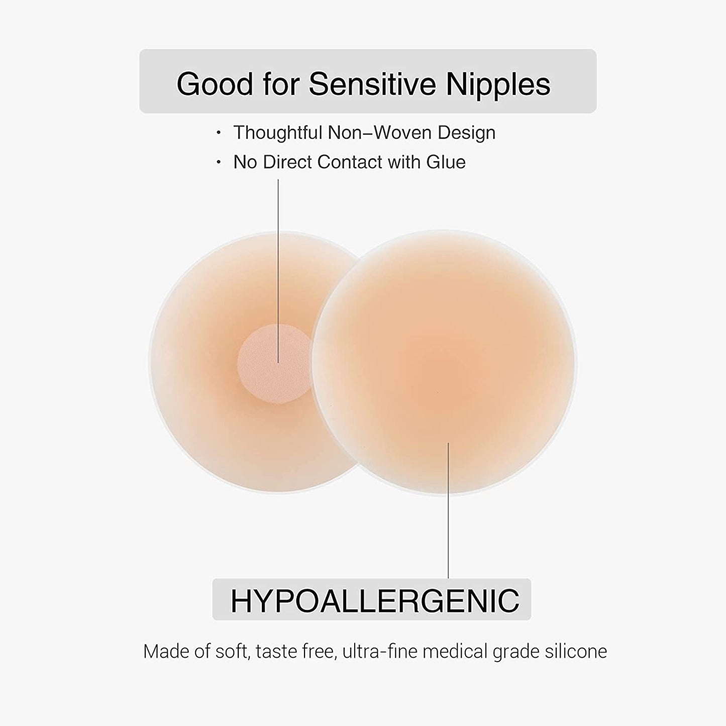 VOCH GALA Nipple Cover 4 Pairs, Silicone Breast Petals, Nipple Pasties for Women Reusable, Small Size for A-B, Storege Box