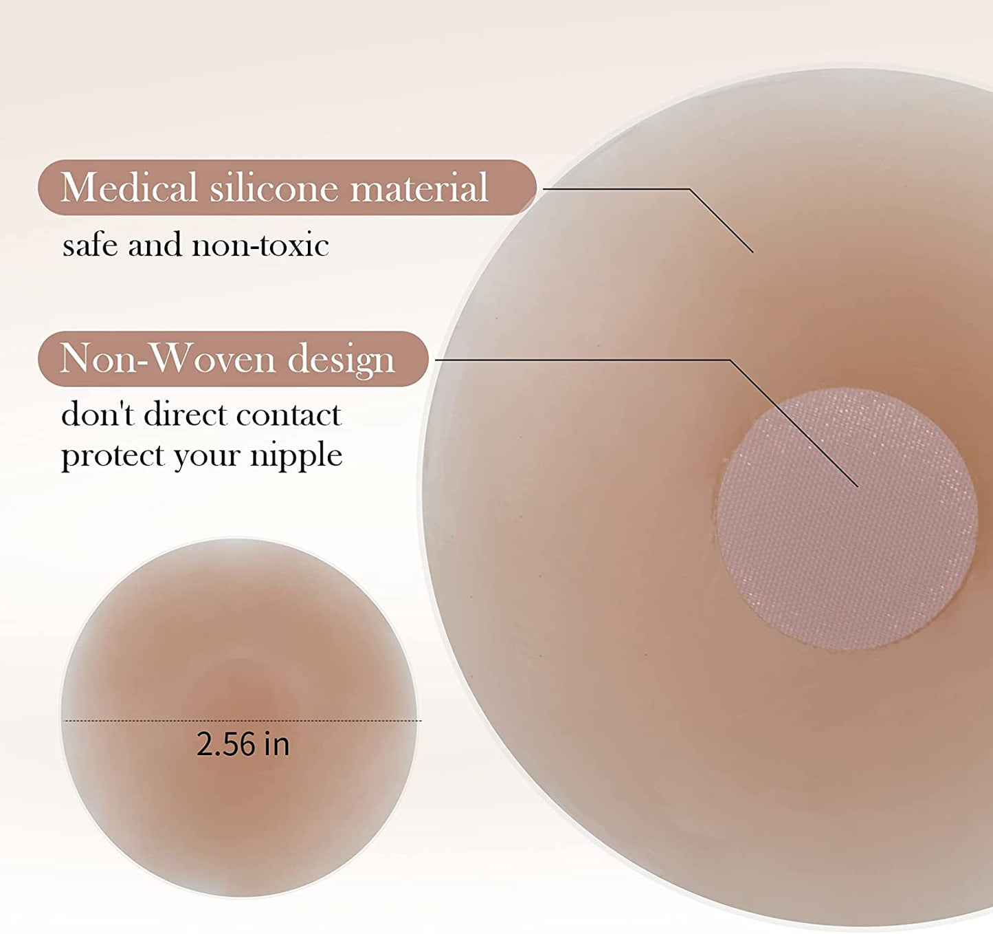 VOCH GALA Nipple Cover 4 Pairs, Silicone Breast Petals, Nipple Pasties for Women Reusable, Small Size for A-B, Storege Box